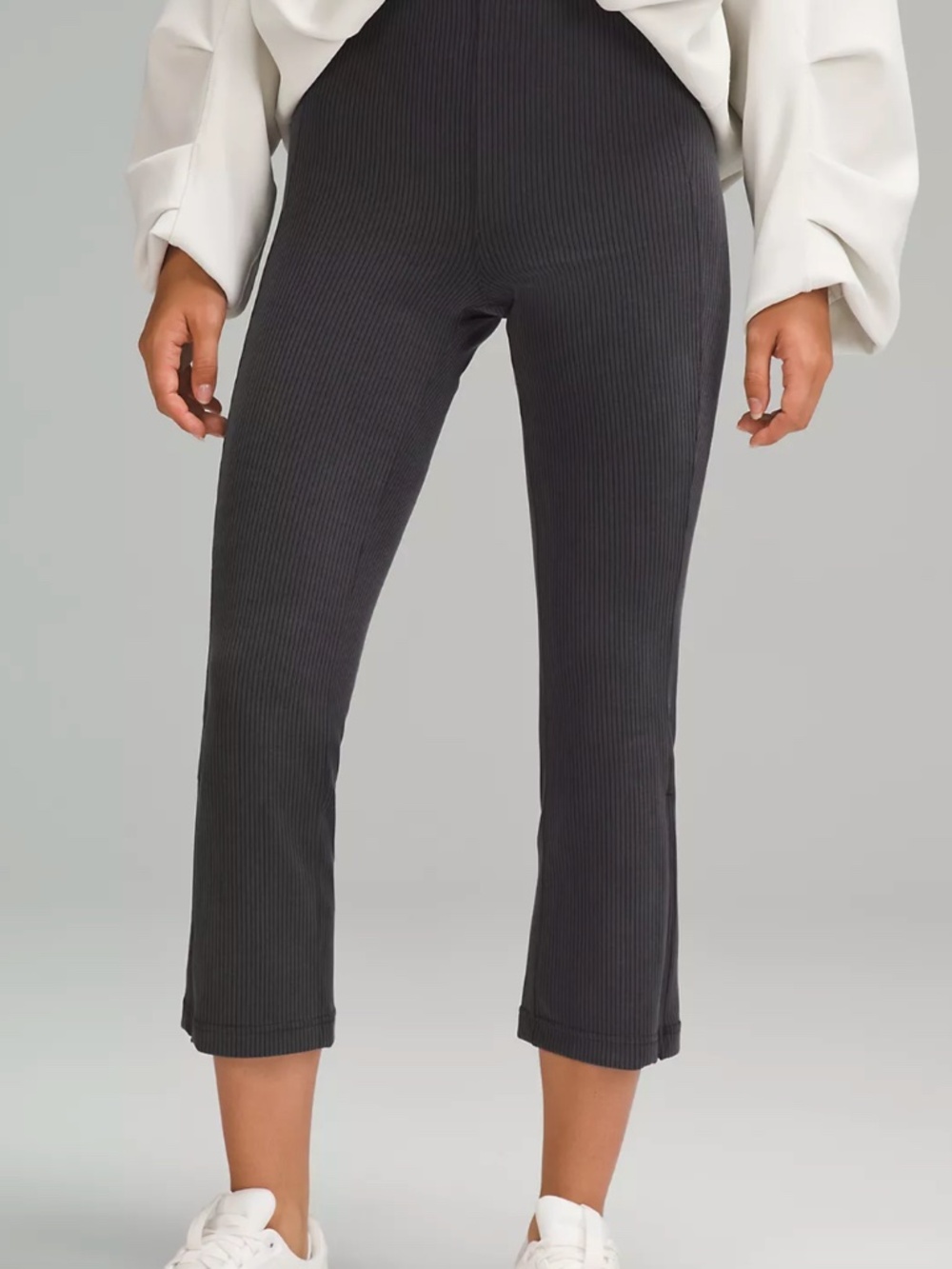 Lululemon Ribbed Softstreme Zip-Leg HR Crop 25" - BLUE NWT - size 10
